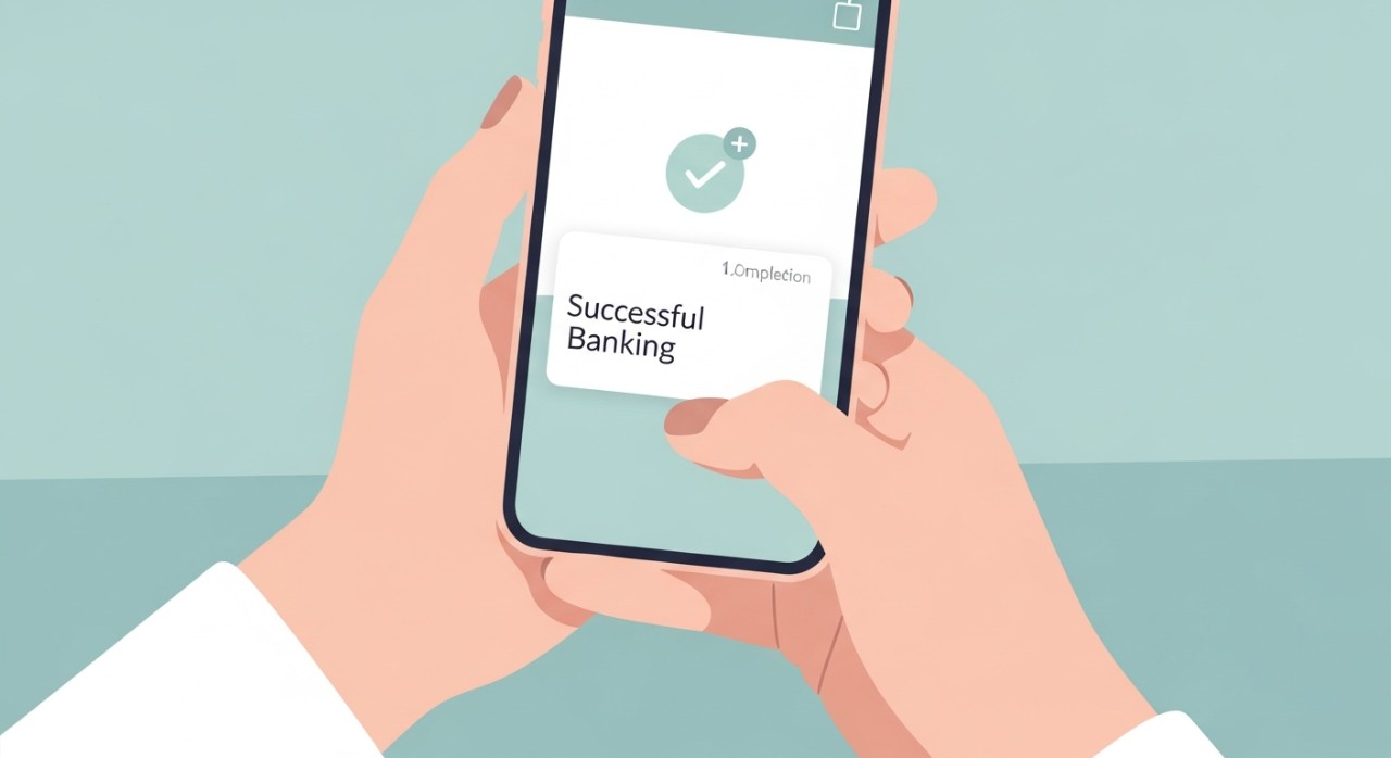 Seseorang sedang melihat skrin telefon pintar yang menunjukkan status bayaran bantuan tunai.